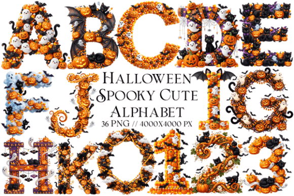 Halloween Spooky Cute Alphabet: A Designer's Guide to Kawaii Type