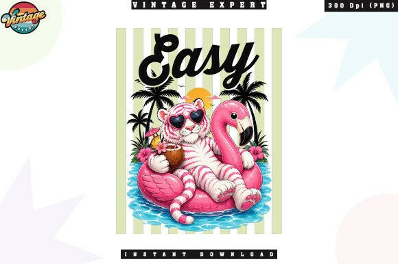 Sassy Summer Tiger Flamingo PNG: Your Go-To Design Asset