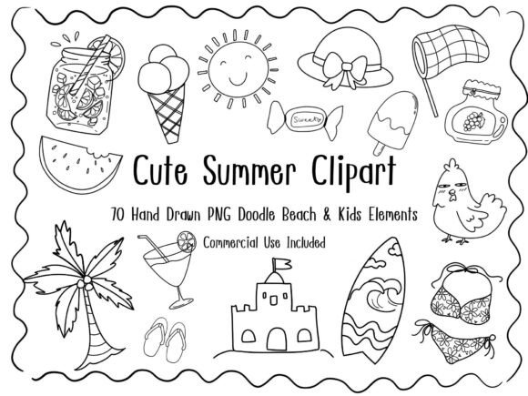 Summer Doodles: The 70 Hand Drawn Clipart Bundle